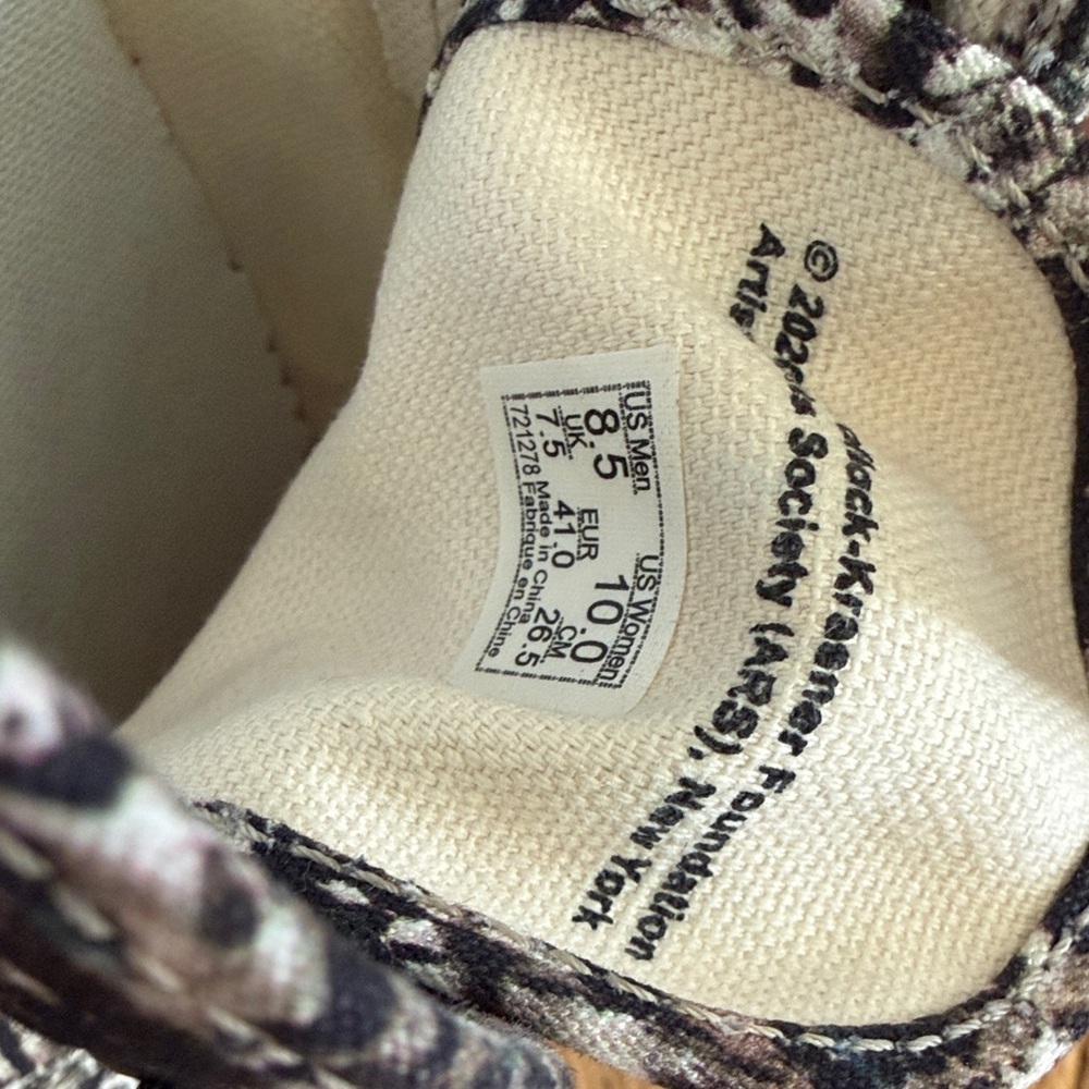 Vans x MoMA Jackson Pollock Collab Sneakers, Camo/Black + White Canvas Sneakers - Picture 9 of 11